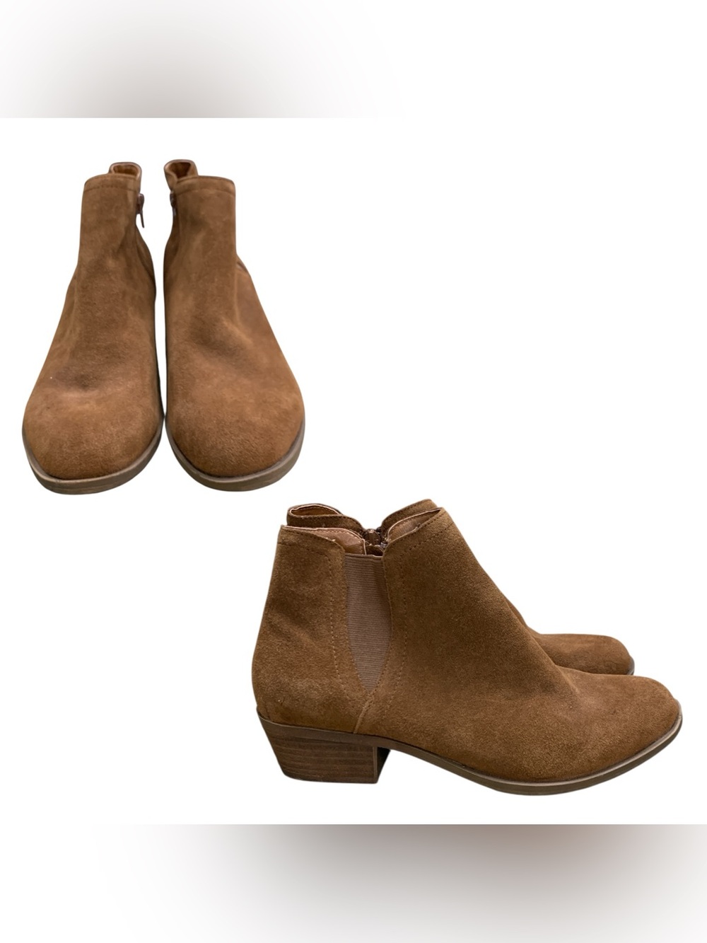 Kensie Brown Suede Chelsea Ankle Booties S9